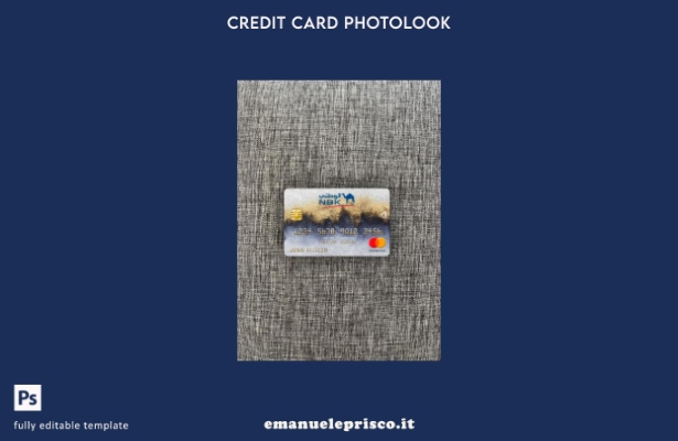 modello frontale photolook mastercard della Kuwait National Bank in stile verifi